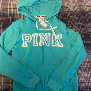 VS PINK ZIP HOODIE SMALL